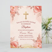 Personalized Baby Girl Baptism Invitation Einladung (Stehend Vorderseite)
