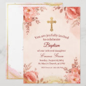 Personalized Baby Girl Baptism Invitation Einladung (Vorne/Hinten)