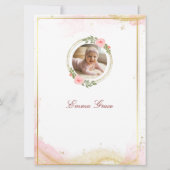 Personalized Baby Girl Baptism Invitation Einladung (Rückseite)