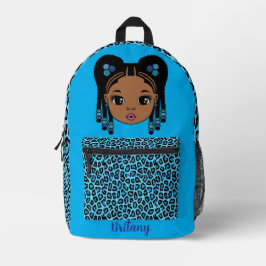 Personalized Baby Girl Blue Printed Backpack Bedruckter Rucksack