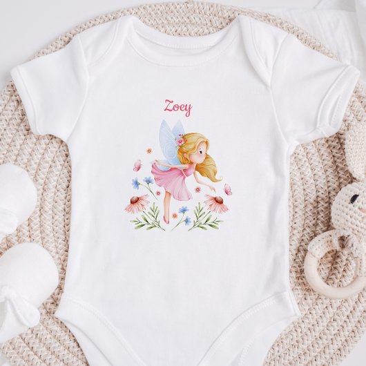 Personalized Baby Girl Fairy Bodysuit Baby Strampler
