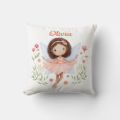 Personalized Baby Girl Pillow With A Fairy Print Kissen (Vorderseite)