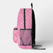 Personalized Baby Girl Pink Plaid Printed Backpack Bedruckter Rucksack (Rechts)