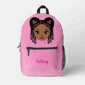 Personalized Baby Girl Pink Printed Backpack Bedruckter Rucksack (Vorderseite)