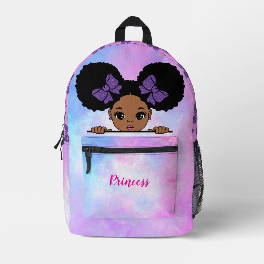 Personalized Baby Girl Purple Bedruckter Rucksack (Vorderseite)