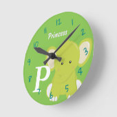 Personalized Baby Green Round Clock Runde Wanduhr (Winkel)