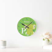 Personalized Baby Green Round Clock Runde Wanduhr (Zuhause)