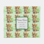 Personalized Baby Leopard Jungle Fleece Blanket (Vorderseite (Horizontal))