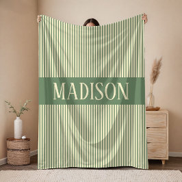Personalized Baby Name Sage Blanket Gift for Kids Fleecedecke