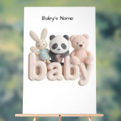 Personalized Baby Name Wall Art – Cute Animal Nurs Acrylschild (Neutral)