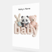 Personalized Baby Name Wall Art – Cute Animal Nurs Acrylschild (Winkel)
