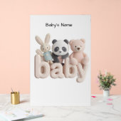 Personalized Baby Name Wall Art – Cute Animal Nurs Acrylschild (Hochzeit)