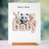 Personalized Baby Name Wall Art – Cute Animal Nurs Acrylschild (Neutral)