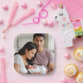 Personalized Baby Newborn Party Custom photo name Pappteller (Party)