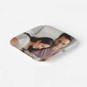 Personalized Baby Newborn Party Custom photo name Pappteller (Gewinkelt)