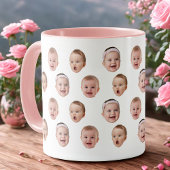 Personalized Baby Photo Coffee Mug, 3 Faces Tasse