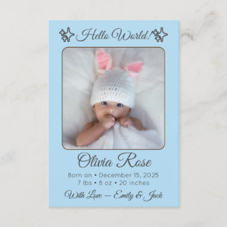 Personalized Baby Photo Name & Parents for Newborn Ankündigung