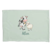 Personalized Baby Pillow Cover with Cute Cow (Vorderseite)