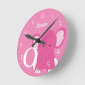 Personalized Baby Pink Round Clock Runde Wanduhr (Winkel)