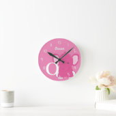 Personalized Baby Pink Round Clock Runde Wanduhr (Zuhause)