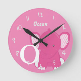 Personalized Baby Pink Round Clock Runde Wanduhr
