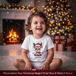 Personalized Baby Reindeer First Christmas T-Shirt