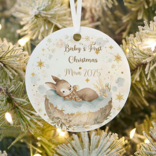 Personalized Baby’s First Christmas Keepsake Ornament Aus Metall (InSitu)
