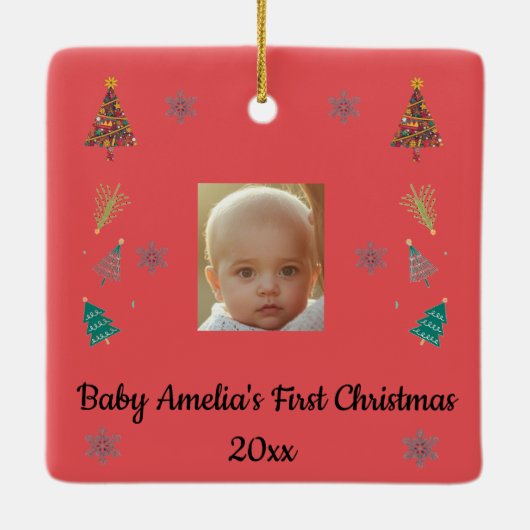 Personalized Baby’s First Christmas Ornament (Rückseite)