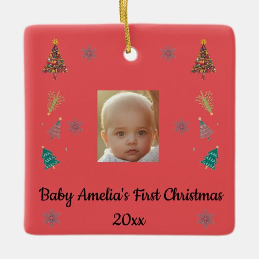 Personalized Baby’s First Christmas Ornament (Vorderseite)