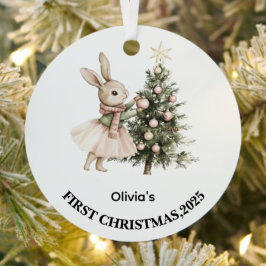 Personalized Baby’s First Christmas Ornament 2025 Aus Metall