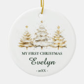 Personalized Baby’s First Christmas, White Keramik Ornament (Vorne)