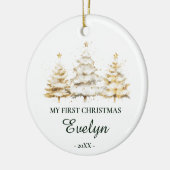Personalized Baby’s First Christmas, White Keramik Ornament (Links)