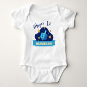 Personalized Baby’s First Hanukkah Dreidel Design Baby Strampler (Vorderseite)