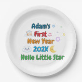 Personalized Baby’s First New Year – Cute Design P Pappteller (Vorderseite)