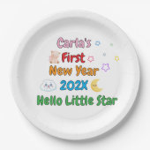 Personalized Baby’s First New Year – Cute Design Pappteller (Vorderseite)