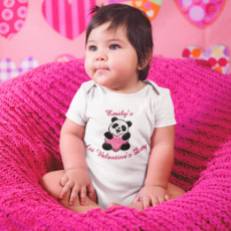 Personalized Baby’s First Valentine’s Day Panda Baby Strampler