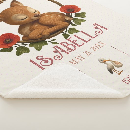 Personalized Baby Sherpa Blanket – Woodland Fawn Sherpadecke (3/4)