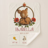 Personalized Baby Sherpa Blanket – Woodland Fawn Sherpadecke (Vorderseite)