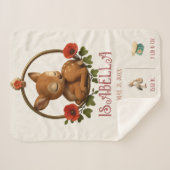 Personalized Baby Sherpa Blanket – Woodland Fawn Sherpadecke (Vorderseite (Horizontal))