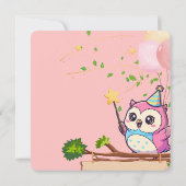 Personalized Baby Shower Invitation, Owl Design Einladung (Rückseite)