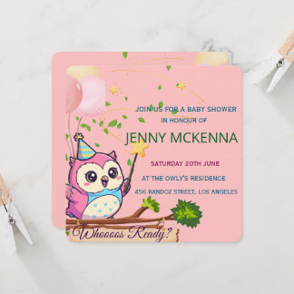 Personalized Baby Shower Invitation, Owl Design Einladung