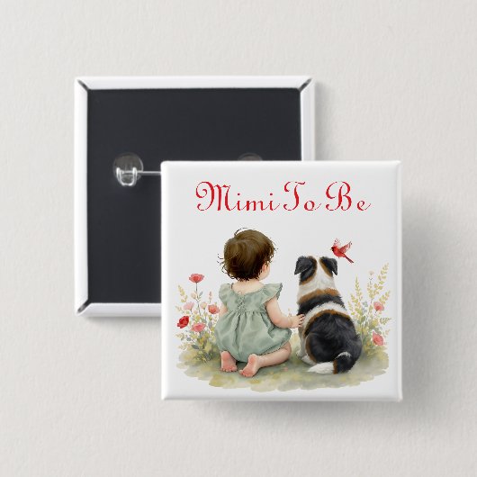 Personalized Baby Shower | Mimi To Be Button (Vorne & Hinten)