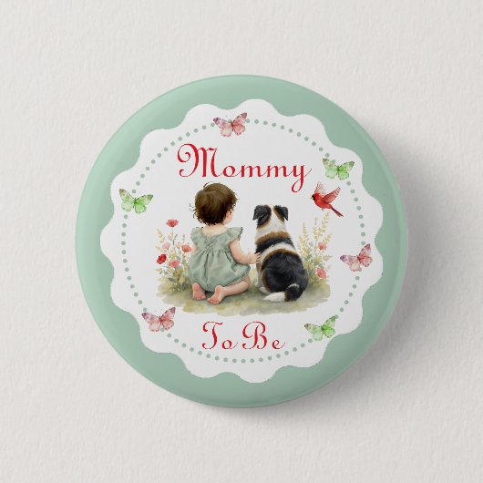 Personalized Baby Shower | Mom To Be Button (Vorderseite)