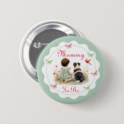 Personalized Baby Shower | Mom To Be Button (Vorne & Hinten)