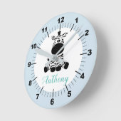 Personalized Baby Zebra Square Wall Clock Runde Wanduhr (Winkel)