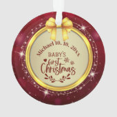 Personalized Baby's First Christmas Photo Keepsake Ornament (Rückseite)