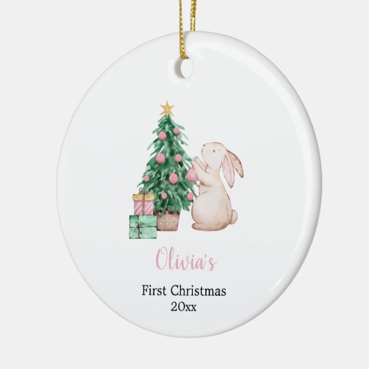  Personalized Baby's First Christmas rabbit  Keramik Ornament (Links)