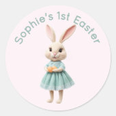 Personalized Baby's First Easter Sticker - Cute 3D (Vorderseite)