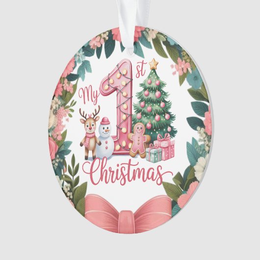Personalized Baby's First Holiday Keepsake Ornament (Vorderseite)