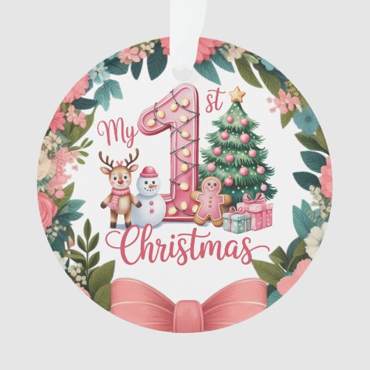 Personalized Baby's First Holiday Keepsake Ornament (Vorderseite)